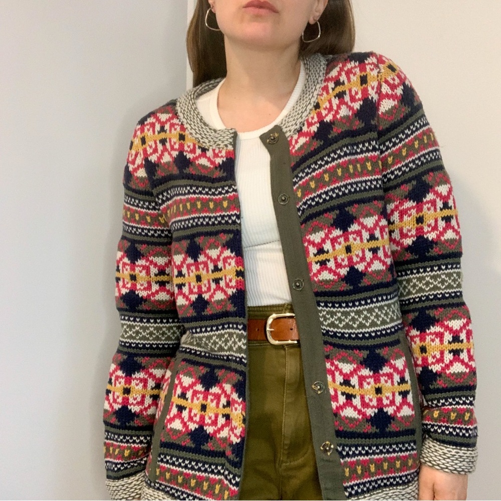 COUNTRY ROSE chunky fairisle cardigan